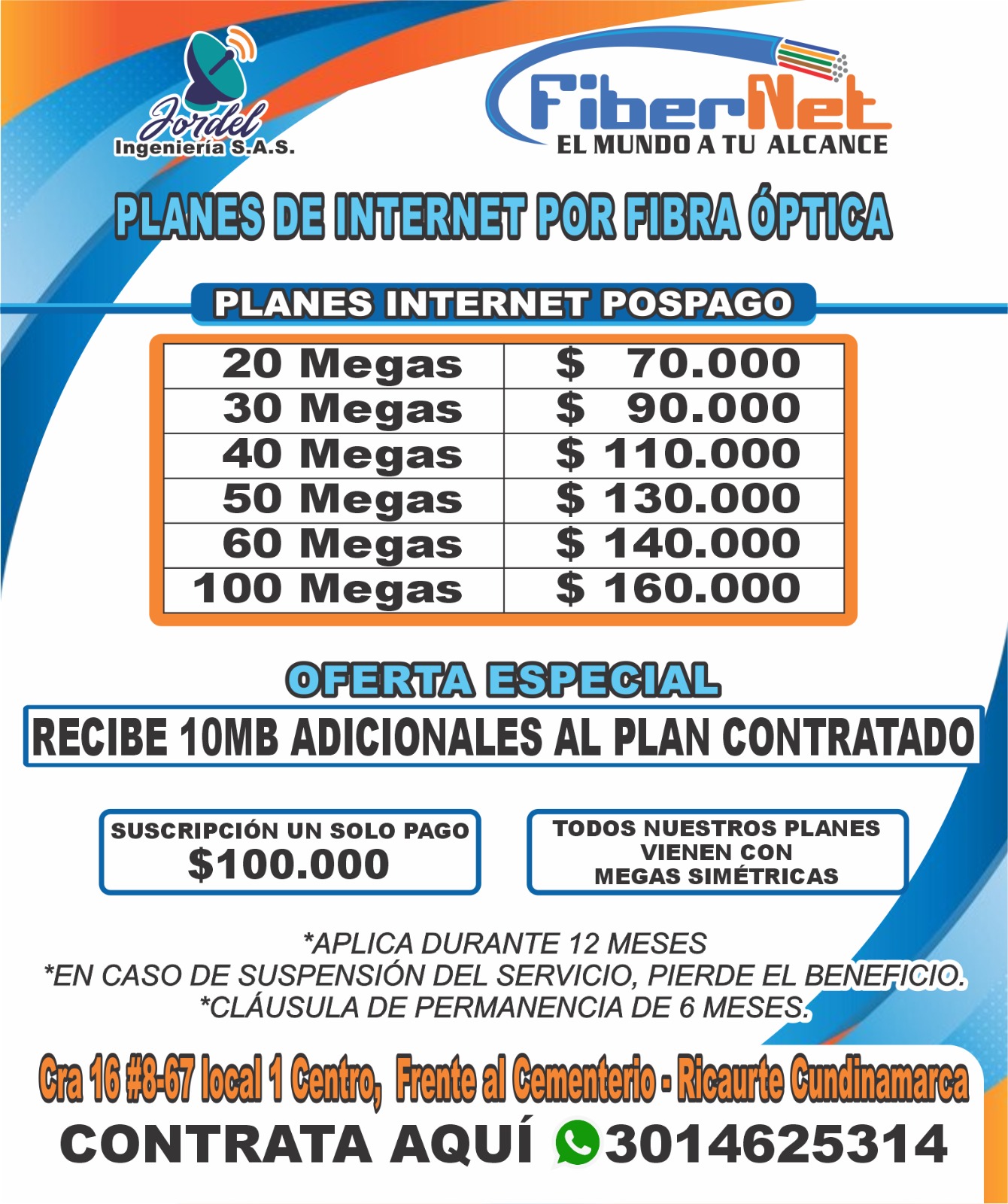 Técnicos de FiberNet realizando una instalación de fibra óptica